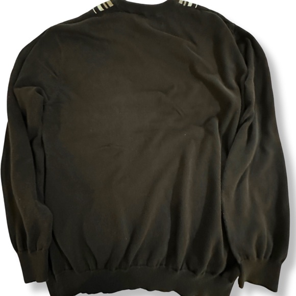 AXIST Sweater Comfy Brown Front Striped Crew Neck Knit Pullover Mens Size Large - Picture 3 of 11